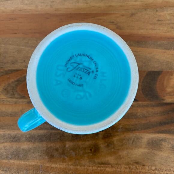 Fiesta Ware Homer Laughlin Coffee Mug Ring Handle Turquoise Teal EUC - Picture 5 of 6